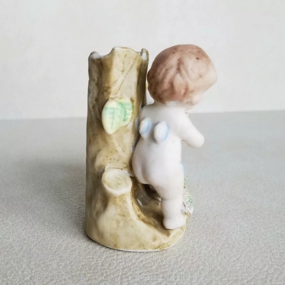 Vintage Cherub Deer Fawn Woodland Japan Vase - Picture 2 of 7